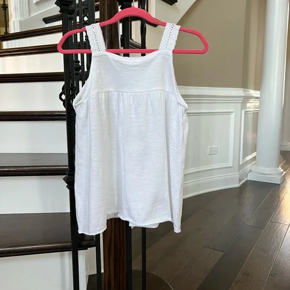 Zara Girls White Sleeveless Crochet Boho Coastal Tank Top Size 8 - Picture 7 of 10